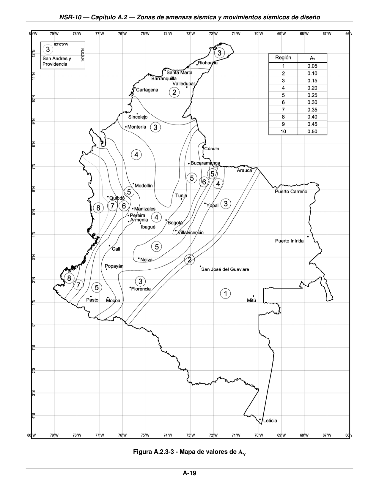 Figura A.2.3-3 - Mapa de valores de Av — página original del PDF