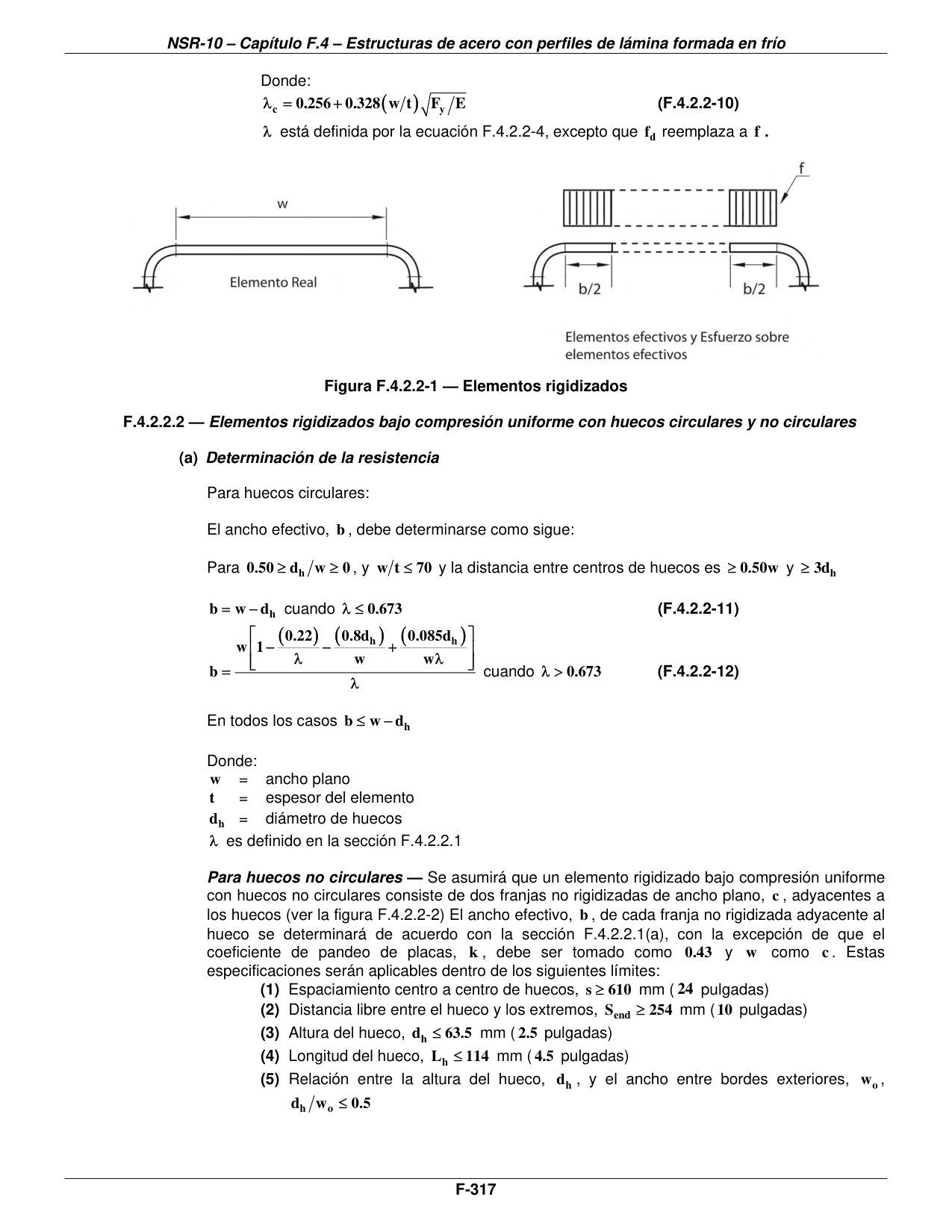 Figura F.4.2.2-1 — Elementos rigidizados — página original del PDF