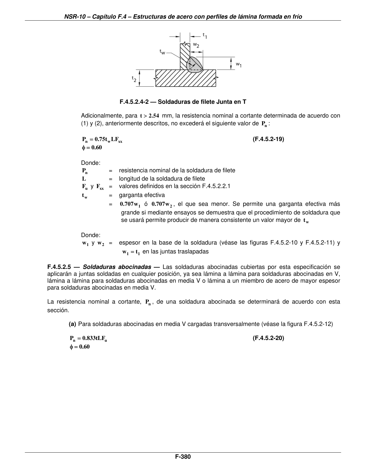Figura F.4.5.2-11 — Soldaduras de filete Junta en T — página original del PDF