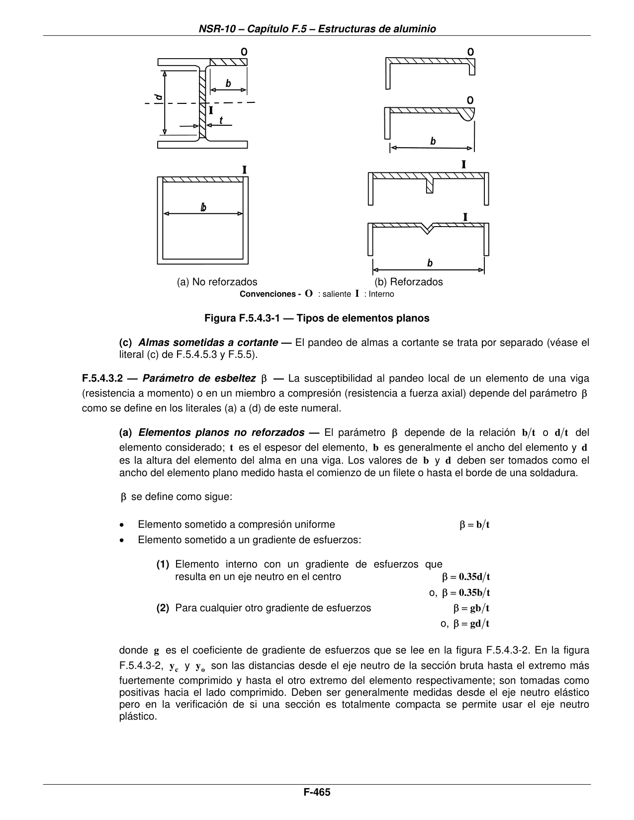 Figura F.5.4.3-1 — Tipos de elementos planos — página original del PDF