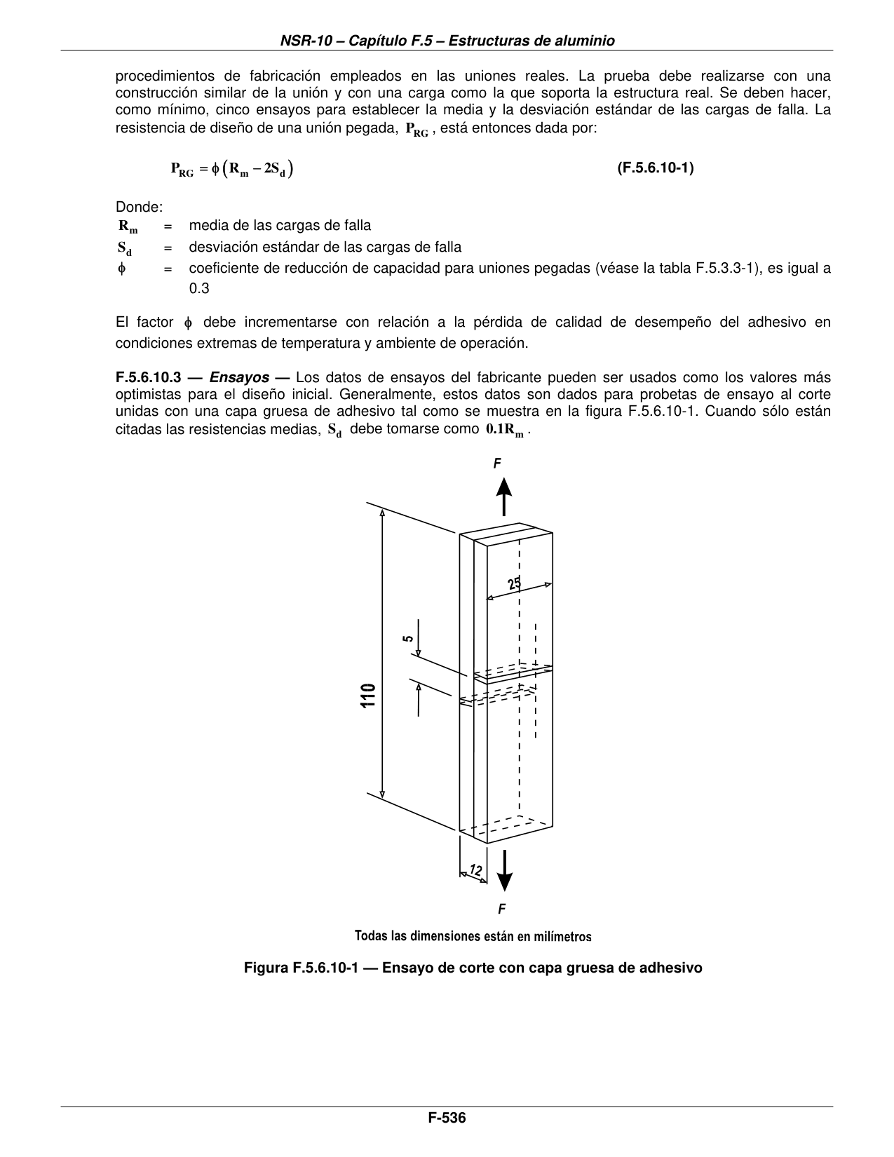 Figura F.5.6.10-1 — Ensayo de corte con capa gruesa de adhesivo — página original del PDF