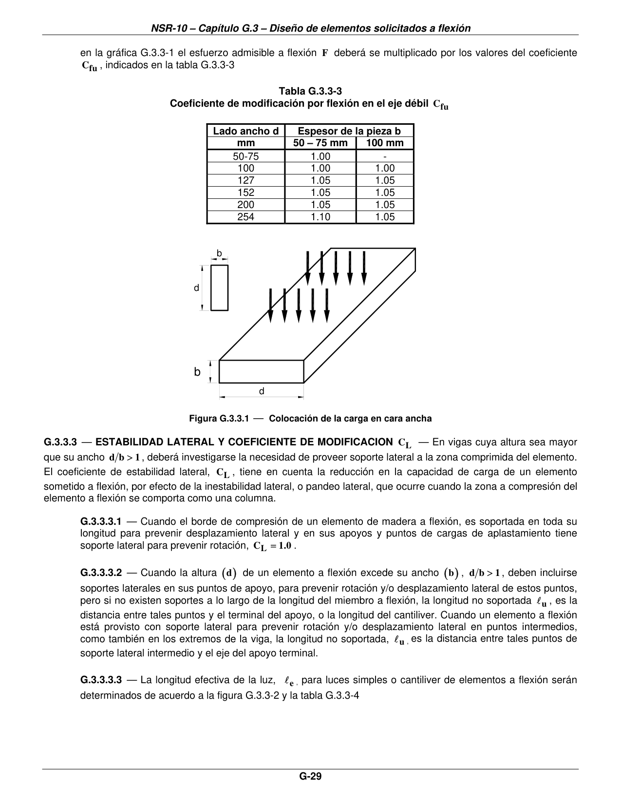 Figura G.3.3-1 — Colocación de la carga en cara ancha — página original del PDF