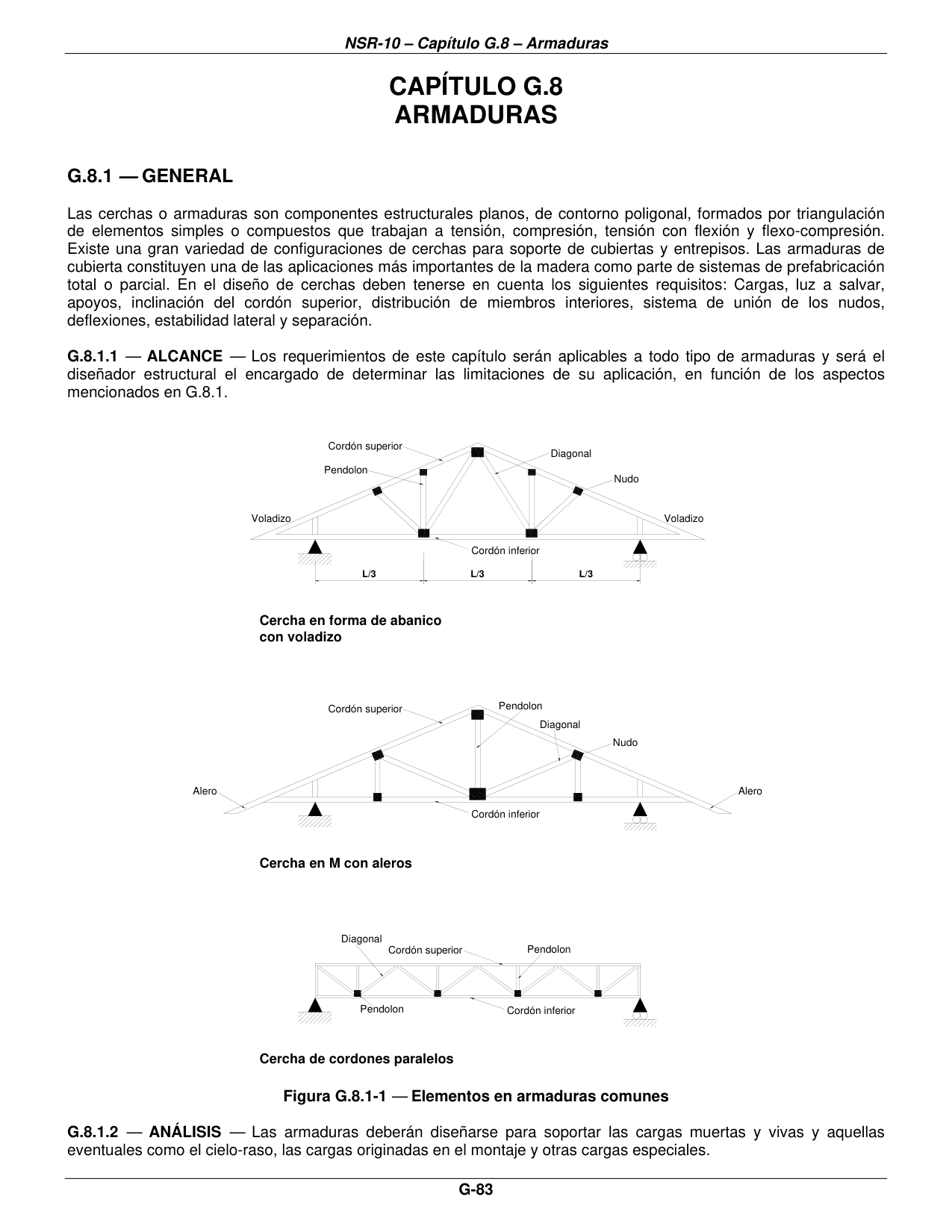 Figura G.8.1-1 — Elementos en armaduras comunes — página original del PDF