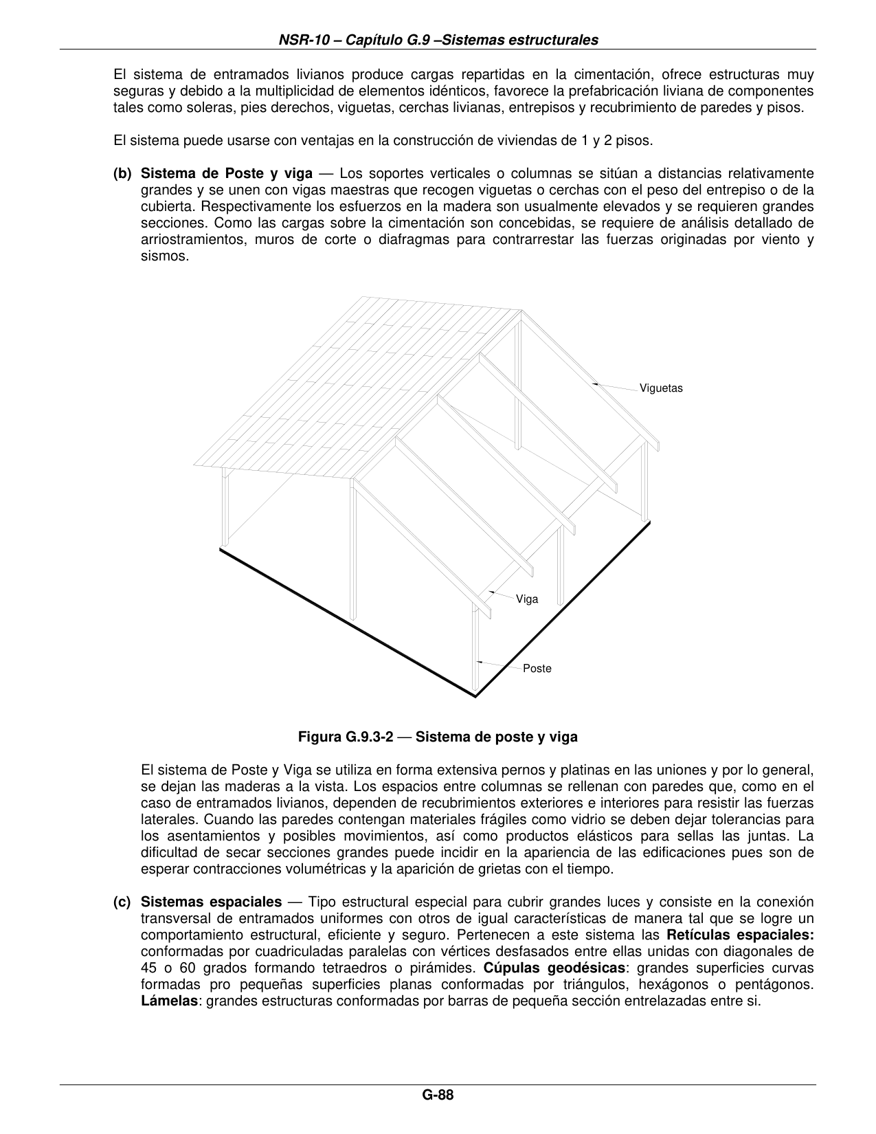 Figura G.9.3-2 — Sistema de poste y viga — página original del PDF