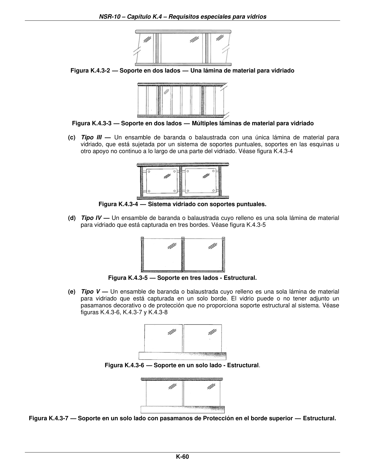 Figura K.4.3-2 — Soporte en dos lados — Una lámina de material para vidriado — página original del PDF